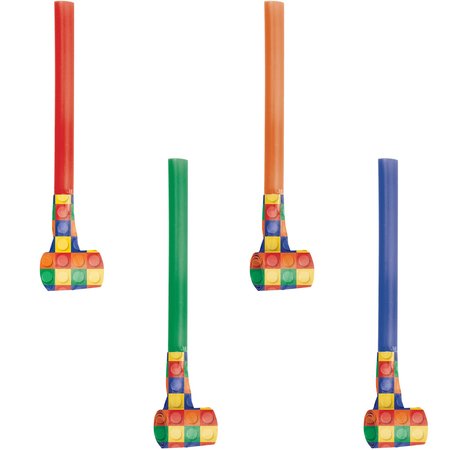 CREATIVE CONVERTING Block Party Party Blowers, 5.25"x2.55", 48PK 315261